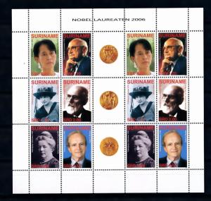 [SUV1386] Surinam Suriname 2006 Nobel price winners Miniature Sheet with tab MNH