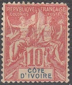 Ivory Coast #6   Unused CV $130.00 (A16799)