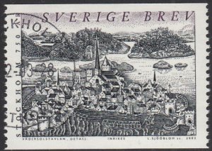 Sweden 2002 used Sc 2432 (5k) Town and Lake Malaren Stockholm 750 Years
