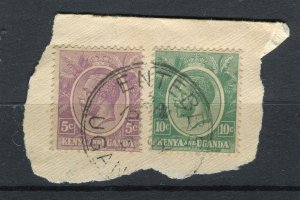 BRITISH KUT; Early 1920s GV issue fine used Entebee POSTMARK Pair