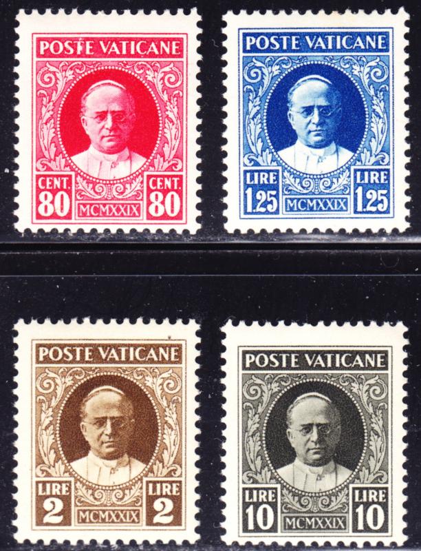 Vatican Italy Scott 8-10, 13  F to VF mint OG H.