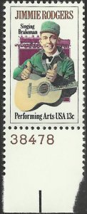 # 1755 Mint Never Hinged ( MNH ) JIMMIE RODGERS AND LOCOMOTIVE