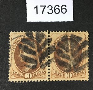 MOMEN: US STAMPS # 161 PAIR USED $53 LOT #17366