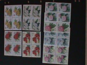 CHINA-1991-SC#2330-7 LOVELY COLORFUL RHODODENDRONS MNH-BLOCKS SET-VERY FINE