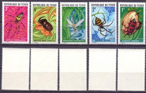 Chad. 1972. 510-14. Fauna insects. MNH.