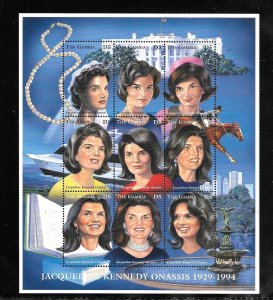 Gambia #1806a-i MNH Jacqueline Kennedy Onassis Souvenir Sheet. (12178)