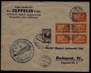 Hungary Zeppelin cover 27.3.31 Budapest
