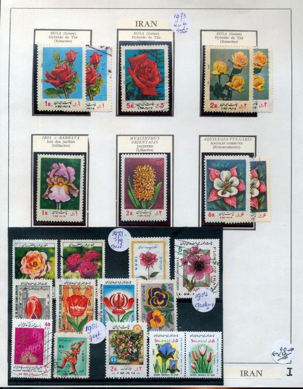 Iraq Middles East 1Persia Flowers M&U 70+Stamps (Hat 813