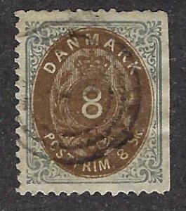 Denmark SC#19 Used VF trimmed side SCV$75.00...Worth a Close Look!