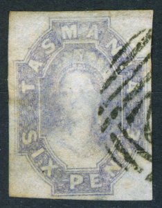 TASMANIA, 1858, 6 pence. violet, Sc. #14, used, for a good price