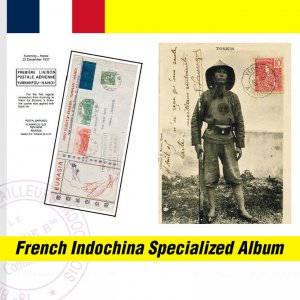 FRENCH INDOCHINA SPECIALIZED PDF STAMP ALBUM + POSTAL CATALOGUE (3400+ pages)