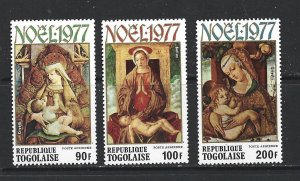 TOGO - 1977 AIR POST - CHRISTMAS - SCOTT C331 TO C333 - MNH