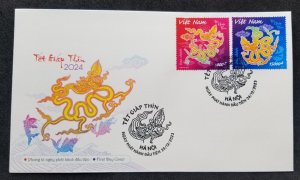 *FREE SHIP Vietnam Year Of The Dragon 2023 2024 Chinese Zodiac Lunar (stamp FDC)