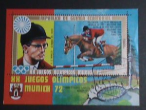 ​EQUATORIAL GUINEA-1972 OLYMPIC GAMES-MUNICH'72-CTO- S/S SHEET VERY FINE