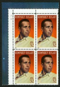 #3152 32c Humphrey Bogart, Plate Block [S11111 UL] Mint **ANY 5=FREE SHIPPING**