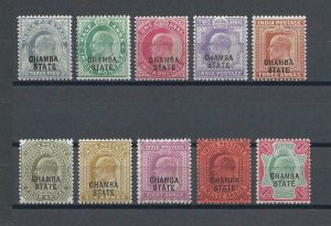 INDIAN CONVENTION STATES/CHAMBA SG 28/40 MINT Cat £70