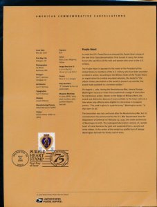 USPS 2006 SOUVENIR PAGE 39c PURPLE HEART #4032