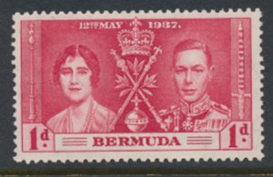 Bermuda  SG 107 SC# 115 MLH Coronation 1937 see details and scan