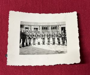 WW2 WWII Original German Military wartime photo Steel Helmet Soldiers Lined Up