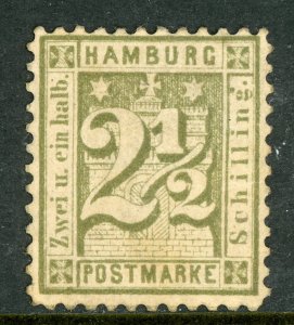 Germany States 1867 Hamburg 2½s Dull Green Scott #26 Mint G467