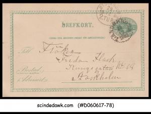 SWEDEN - 1885 POSTCARD to STOCKHOLM  (ID:B178)