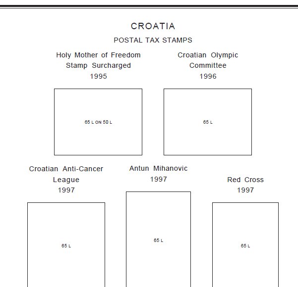 CROATIA STAMP ALBUM PAGES 1941-2011 (137 PDF digital pages)