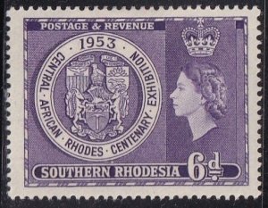 Southern Rhodesia 79 (mh) 6p Central African Rhodes Cent. Exhib., pur (1953)