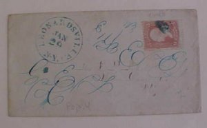 US #65 UNLISTED LEONARDSVILLE (LISTED AS LEONARDVILLE) NY THREB FOR 3 ERROR