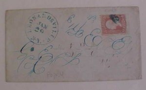 US #65 UNLISTED LEONARDSVILLE (LISTED AS LEONARDVILLE) NY THREB FOR 3 ERROR