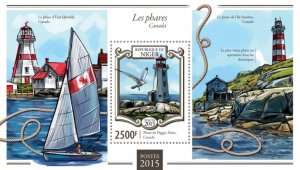 NIGER - 2015 - Lighthouses - Perf Souv Sheet - Mint Never Hinged