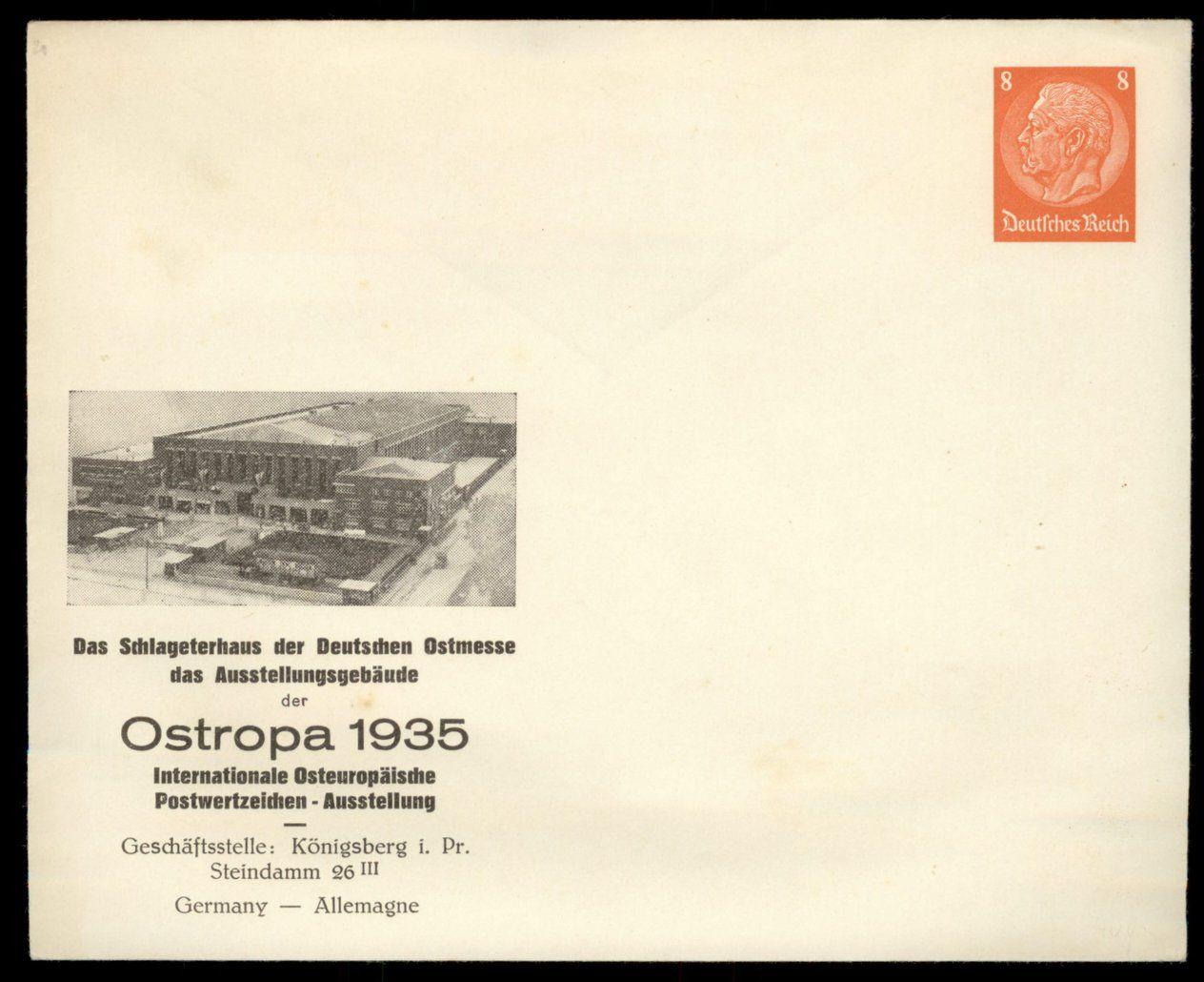 Germany 1935 Koenigsberg OSTROPA Stamp Show Private Cover