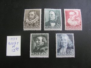 NETHERLANDS 1938 MINT HINGED SC B103-107 SET  VF/XF $12.50 (179)