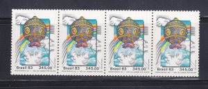 Brazil 1897 Strip 4 MNH Balloon (B)