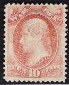 US #O118 10c Rose Red War Department MINT NO GUM SCV $35.00