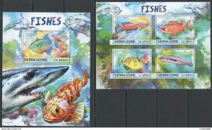 2017 Sierra Leone Fishes Fauna Marine Life #8250-3+Bl1179 ** Fd0055