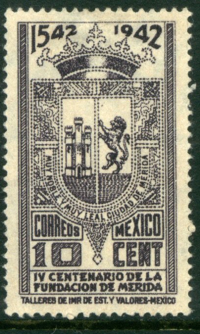 MEXICO 770, 10¢ 400th Anniv of Merida COAT OF ARMS. MINT, NH. VF.