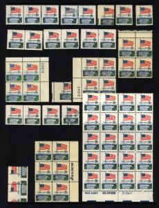 1338, 1338A & 1338D 6c 1968-70 Mostly MNH Group of Errors 18 Items