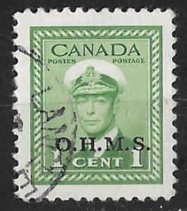 Canada # O1  George VI Official  O.H.M.S overprint (1) VF Used