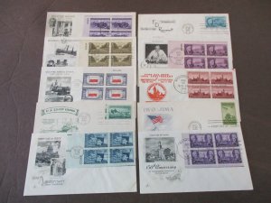 KAPPYSstamps B-2 FDC LOT OF 10 1940's ALL DIFFERENT CACHETED MOST U/A