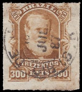 Brazil 1876 Sc 75 UG rouletted