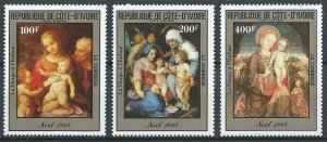 1985 Ivory Coast Cote d'Ivoire 842-844 Painting 7,50 €