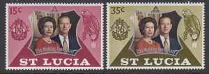 St Lucia 328-9 Silver Wedding mnh