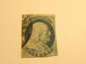 US Stamps, Scott #7 Used,Type II 1851, SCV $110.00, w/Richard Doporto Certificat