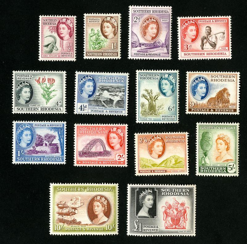 Southern Rhodesia Stamps # 81-94 VF OG H Set of 14 Scott Value $98.00