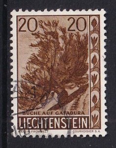 Liechtenstein  #353  used  1960 tree-bushes 20rp