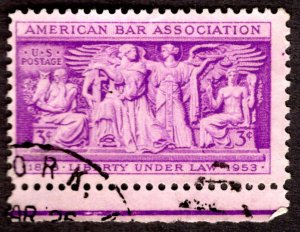 1953, US 3c, Section of Frieze, Supreme Court Room, Used, Sc 1022