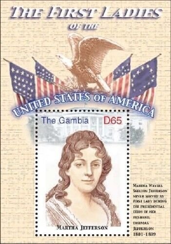 GAMBIA FIRST LADIES OF THE UNITED STATES - MARTHA JEFFERSON S/S MNH