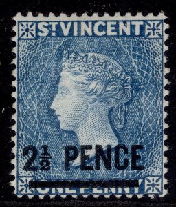 ST. VINCENT QV SG49, 2½d on 1d milky blue, M MINT. Cat £35.