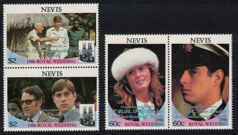 Nevis Royal Wedding Prince Andrew 2nd issue 4v 1986 MNH SG#454-457