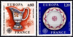 FRANCE 1976 EUROPA: Handicrafts. Faience Porcelain. Complete set, MNH